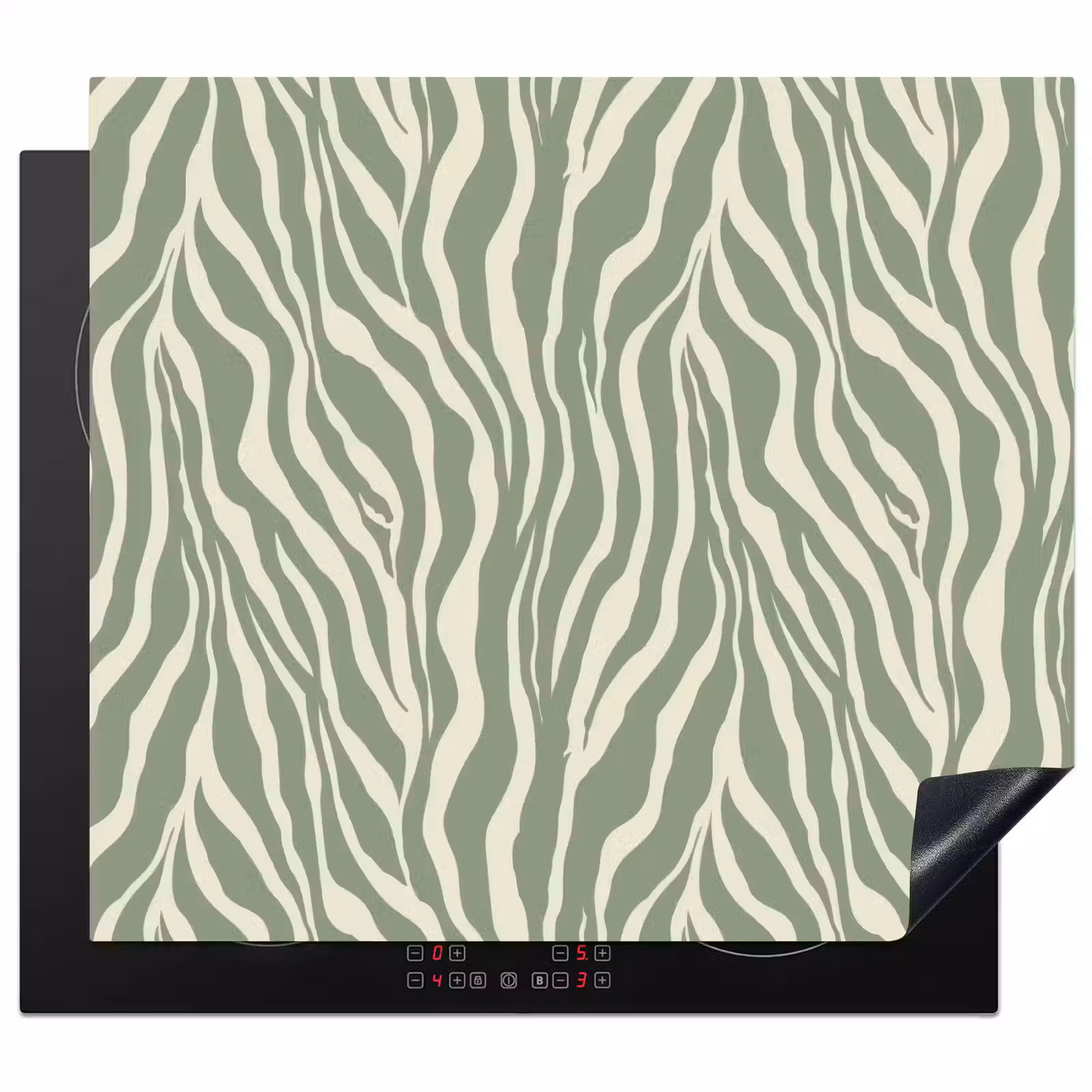 Herdabdeckplatte - Zebra - Motiv - Grün — 1
