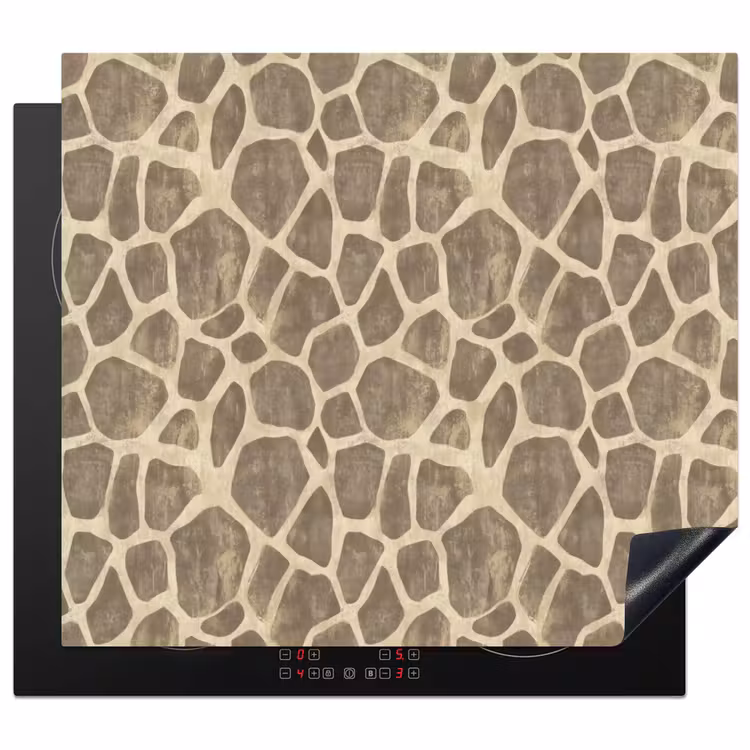 Herdabdeckplatte - Giraffe - Muster - Beige - Braun — 1