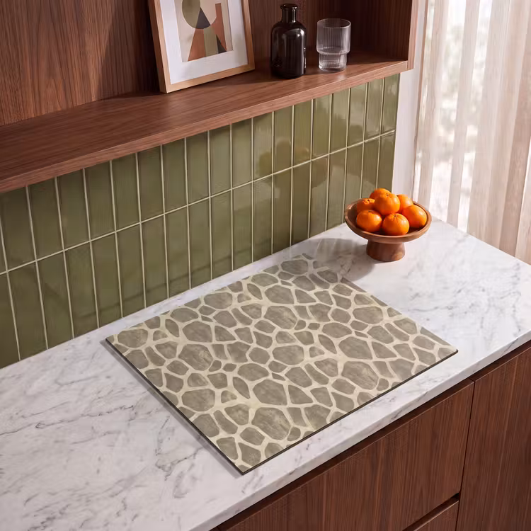 Herdabdeckplatte - Giraffe - Muster - Beige - Braun — 4