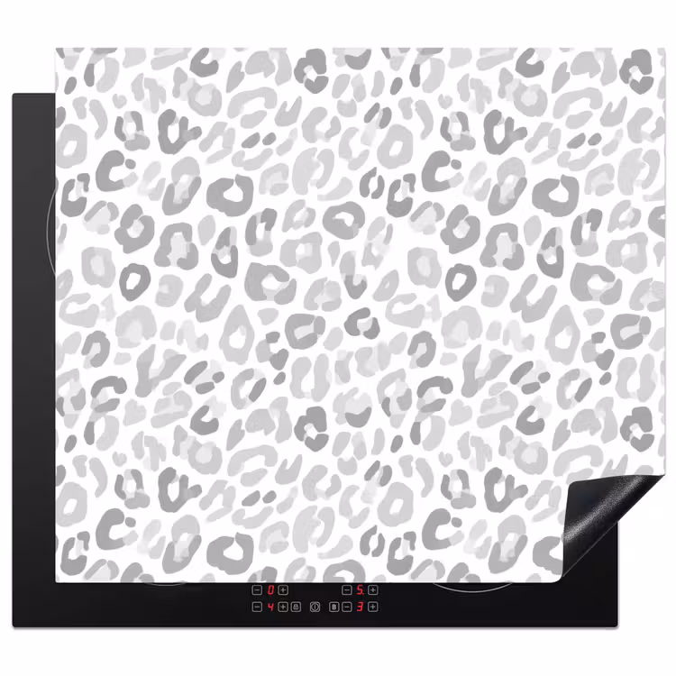 Herdabdeckplatte - Leopard - Motiv - Grau — 1