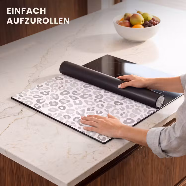 Herdabdeckplatte - Leopard - Motiv - Grau — 7