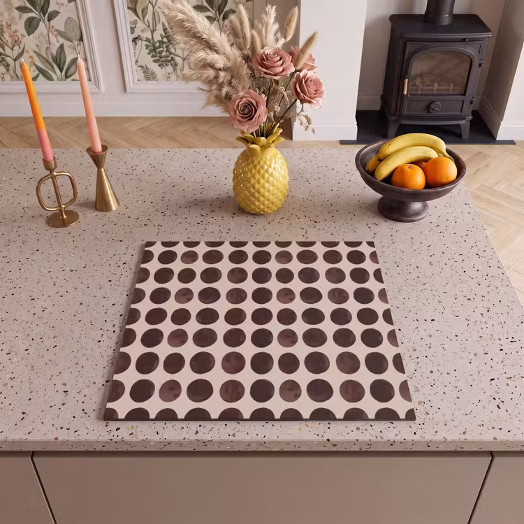 Herdabdeckplatte - Polka dots - Muster - Braun — 3