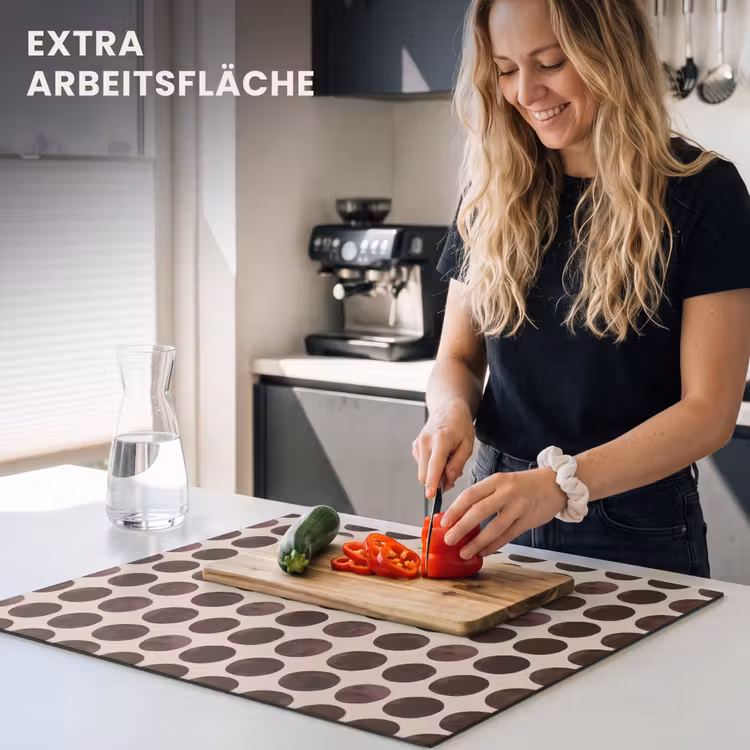 Herdabdeckplatte - Polka dots - Muster - Braun — 5