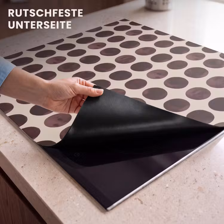 Herdabdeckplatte - Polka dots - Muster - Braun — 6