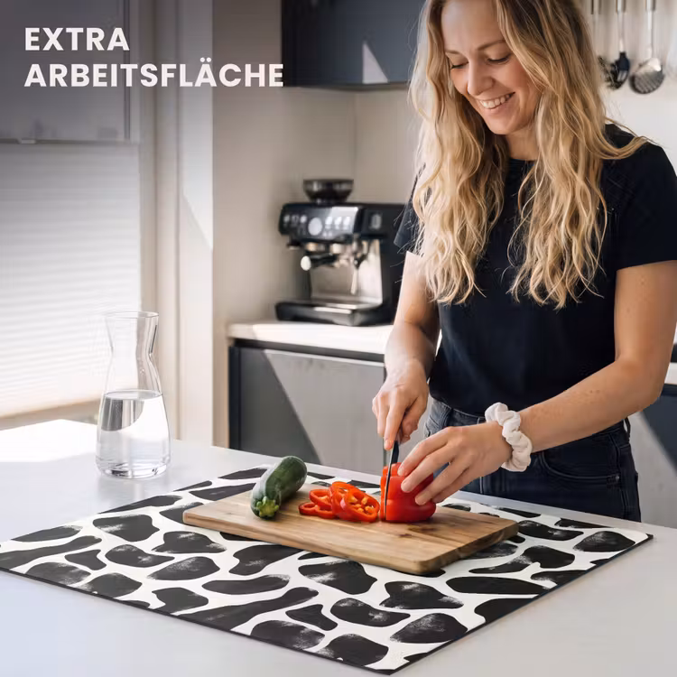 Herdabdeckplatte - Tiermuster - Flecken - Schwarz - Weiß — 5
