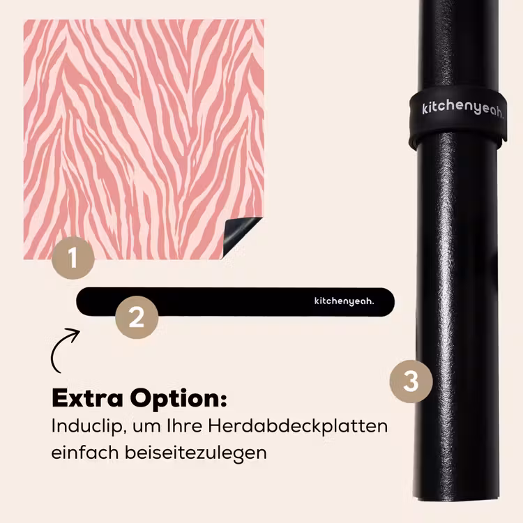 Herdabdeckplatte - Zebra - Druck - Rosa — 8