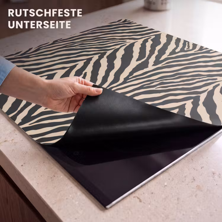 Herdabdeckplatte - Zebra - Klassisch - Schwarz — 6