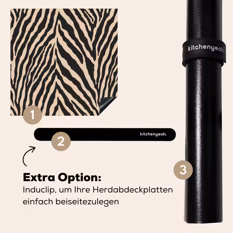 Herdabdeckplatte - Zebra - Klassisch - Schwarz — 8