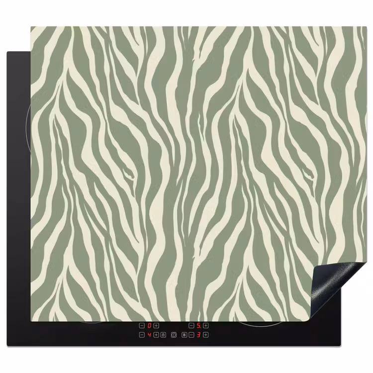 Herdabdeckplatte - Zebra - Motiv - Grün — 1