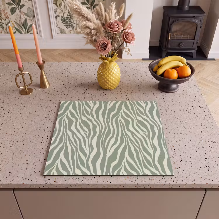 Herdabdeckplatte - Zebra - Motiv - Grün — 3
