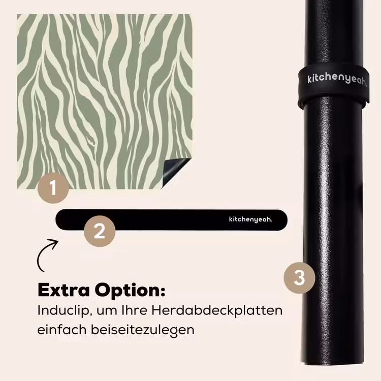 Herdabdeckplatte - Zebra - Motiv - Grün — 8
