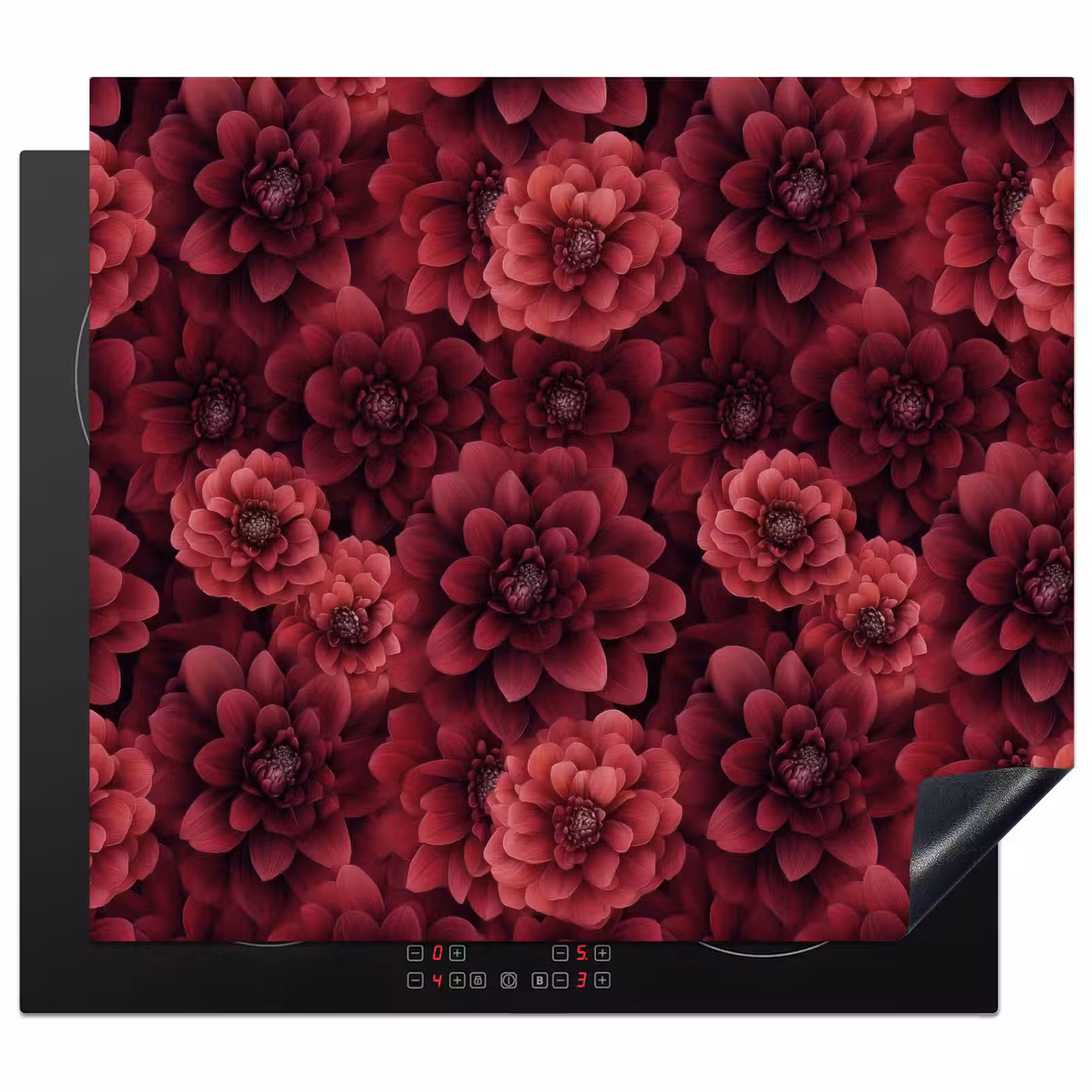 Herdabdeckplatte - Dahlien - Blumen - Rot — 1