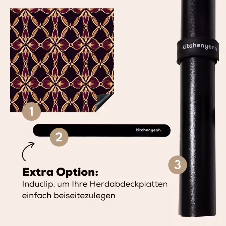 Herdabdeckplatte - Symmetrisch - Fliese - Burgunderrot — 8
