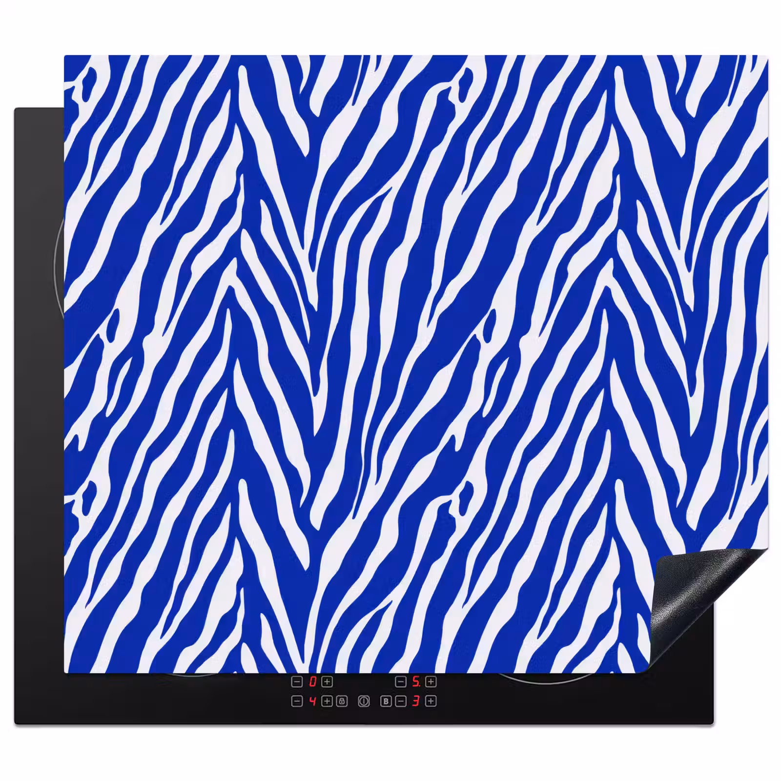 Herdabdeckplatte - Zebra - Muster - Kobalt - Blau — 1
