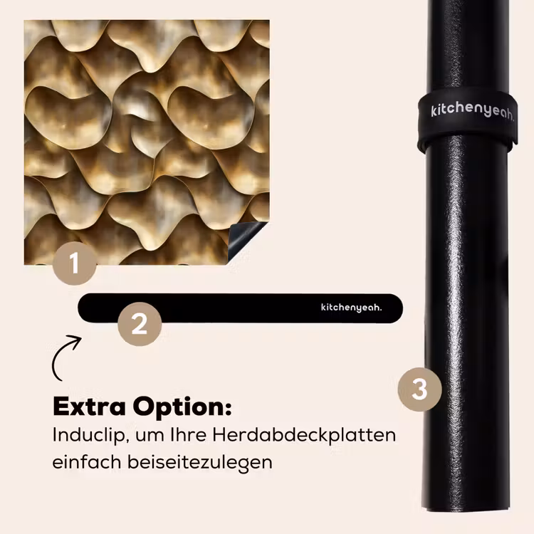 Herdabdeckplatte - Abstrakt - Antik - Gold — 8