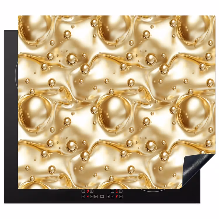 Herdabdeckplatte - Flüssigkeit - Tropfen - Gold — 1