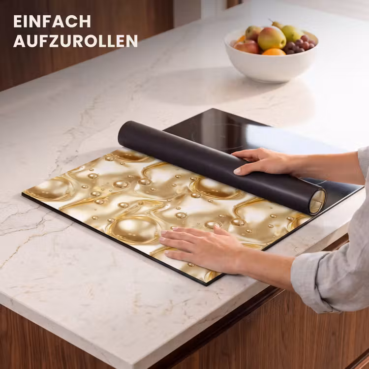 Herdabdeckplatte - Flüssigkeit - Tropfen - Gold — 7