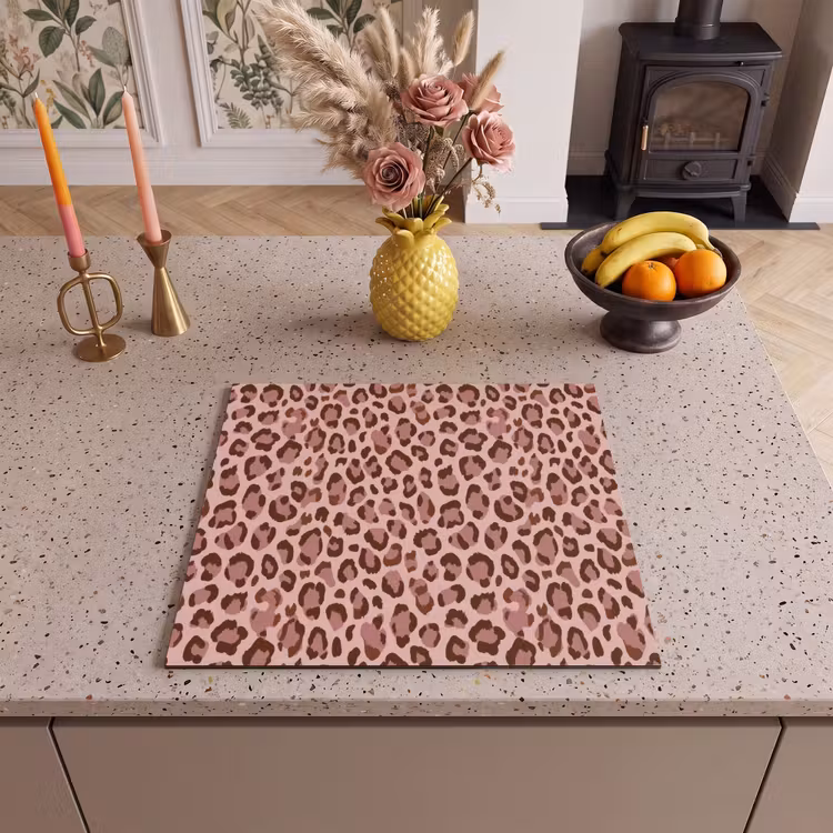 Herdabdeckplatte - Leopard - Muster - Rosa — 3