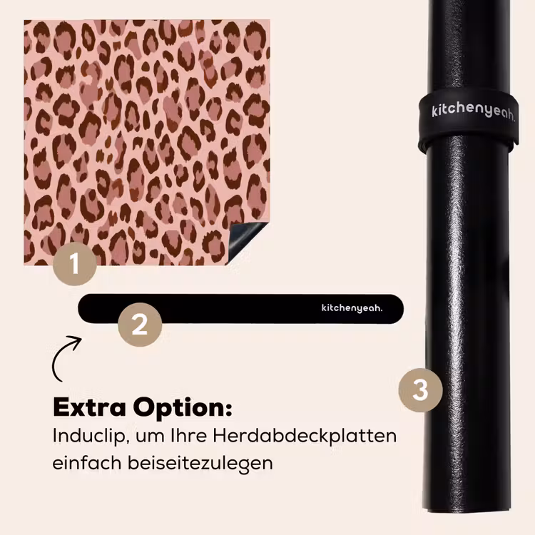 Herdabdeckplatte - Leopard - Muster - Rosa — 8