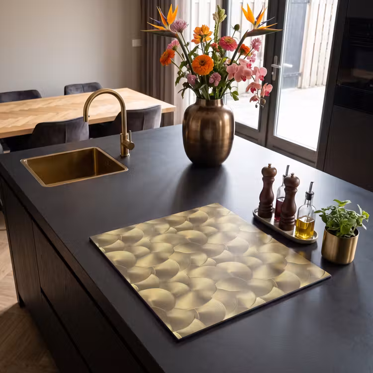Herdabdeckplatte - Modern - Kreis - Gold — 2