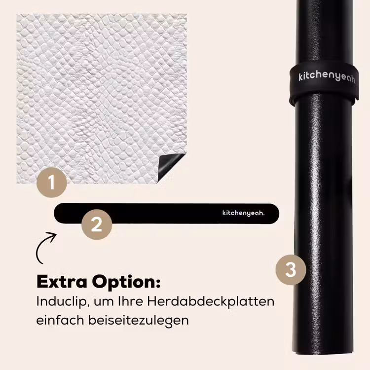Herdabdeckplatte - Schlange - Muster - Weiß — 8