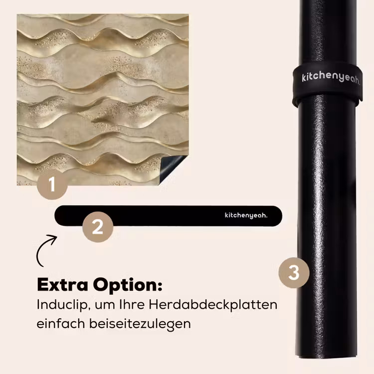 Herdabdeckplatte - Wellen - Muster - Gold — 8