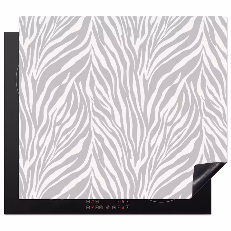 Herdabdeckplatte - Zebra - Motiv - Grau — 1