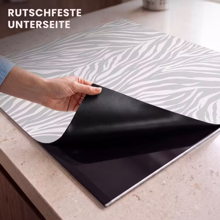 Herdabdeckplatte - Zebra - Motiv - Grau — 6