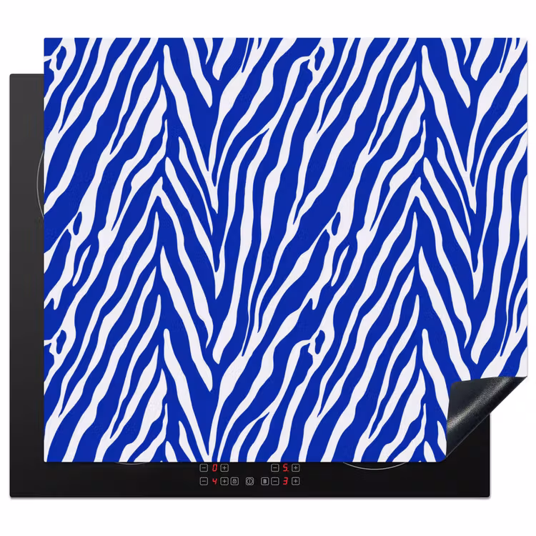 Herdabdeckplatte - Zebra - Muster - Kobalt - Blau — 1