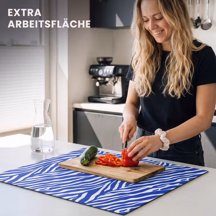 Herdabdeckplatte - Zebra - Muster - Kobalt - Blau — 5