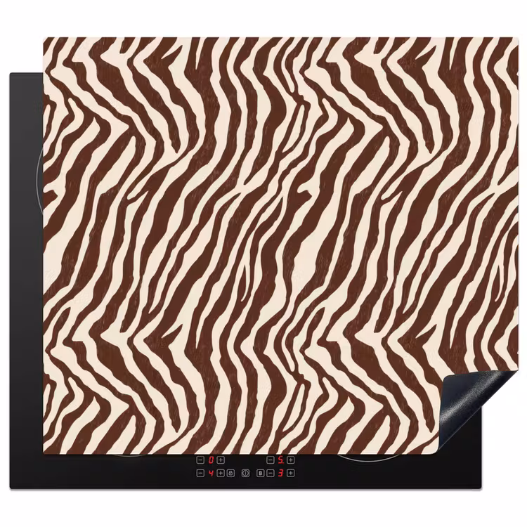 Herdabdeckplatte - Zebra - Muster - Schwarz - Weiß — 1