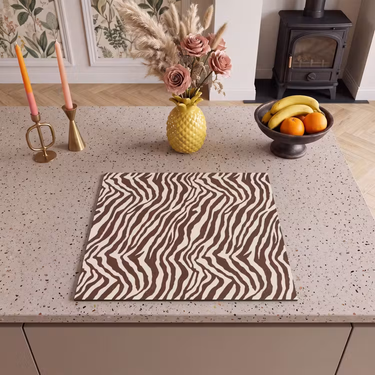 Herdabdeckplatte - Zebra - Muster - Schwarz - Weiß — 3