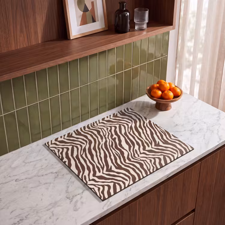 Herdabdeckplatte - Zebra - Muster - Schwarz - Weiß — 4