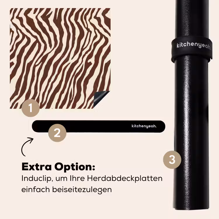 Herdabdeckplatte - Zebra - Muster - Schwarz - Weiß — 8