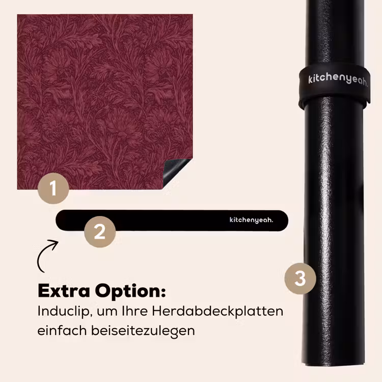 Herdabdeckplatte - Blätter - Muster - Lila — 8
