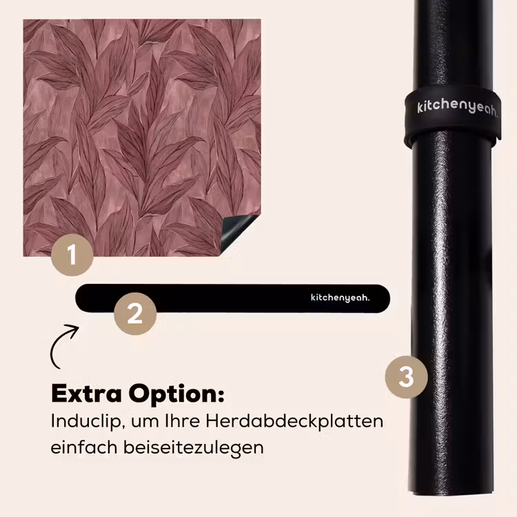 Herdabdeckplatte - Blätter - Muster - Lila — 8