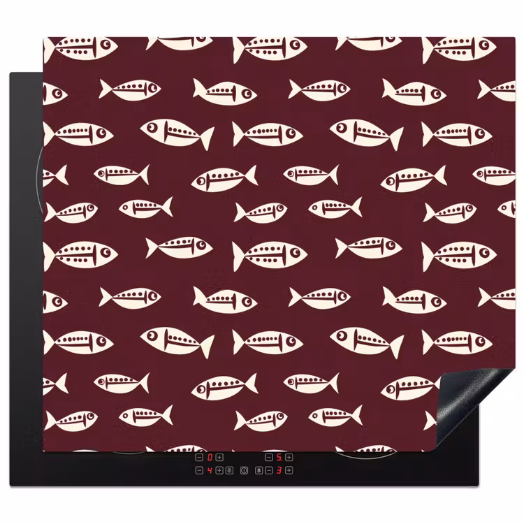 Herdabdeckplatte - Fisch - Grafik - Muster - Dunkel — 1