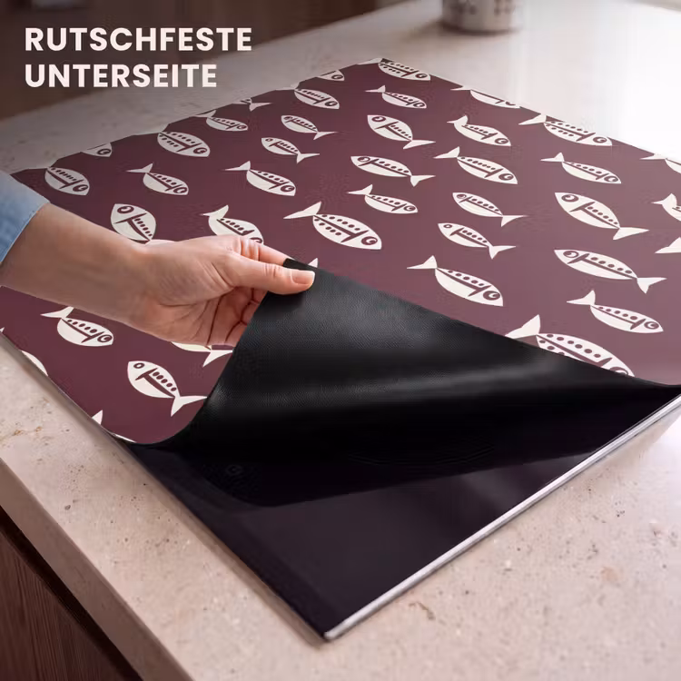 Herdabdeckplatte - Fisch - Grafik - Muster - Dunkel — 6