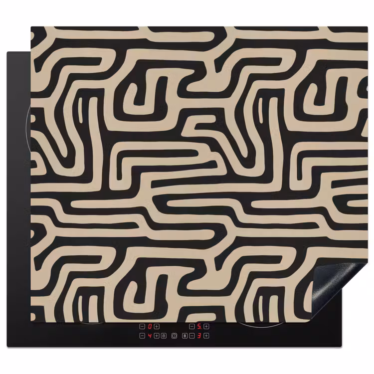 Herdabdeckplatte - Grafik - Linien - Schwarz — 1