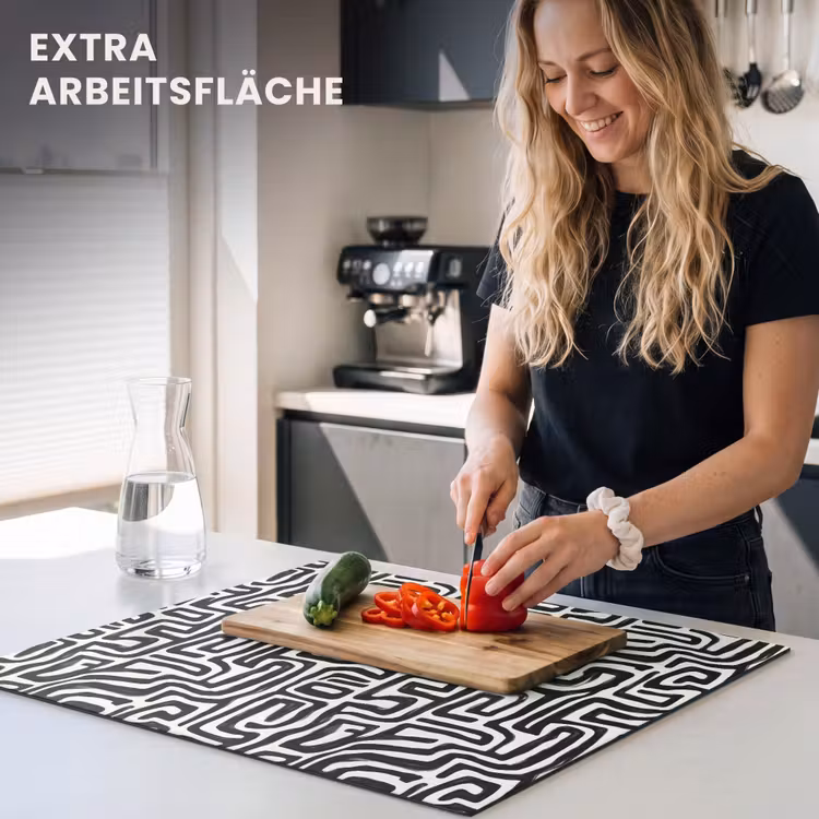 Herdabdeckplatte - Grafik - Linien - Schwarz und weiß — 5