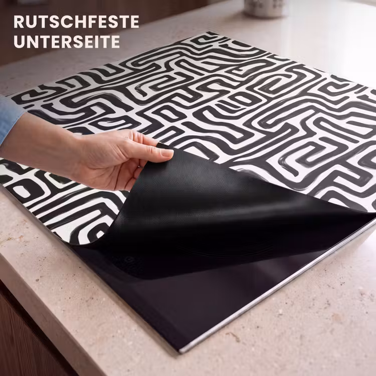 Herdabdeckplatte - Grafik - Linien - Schwarz und weiß — 6