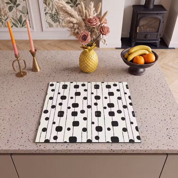 Herdabdeckplatte - Grafik - Modern - Schwarz — 3