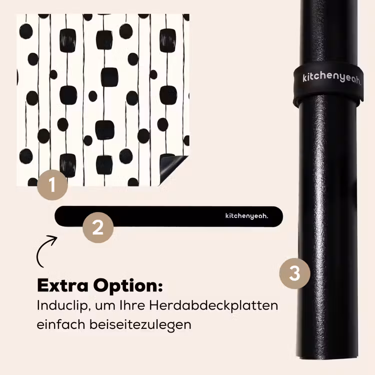 Herdabdeckplatte - Grafik - Modern - Schwarz — 8