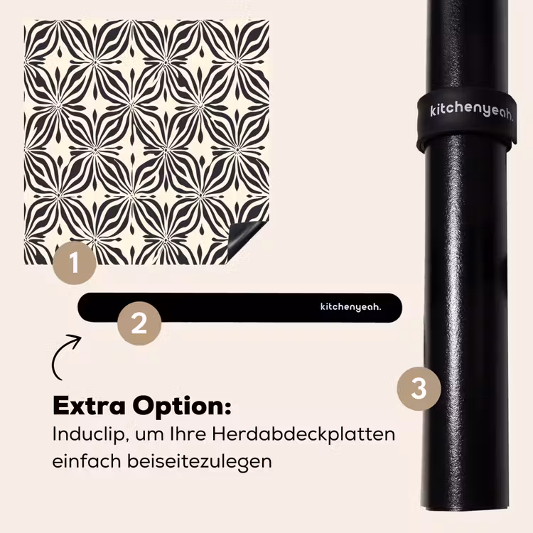 Herdabdeckplatte - Grafik - Muster - Schwarz — 8