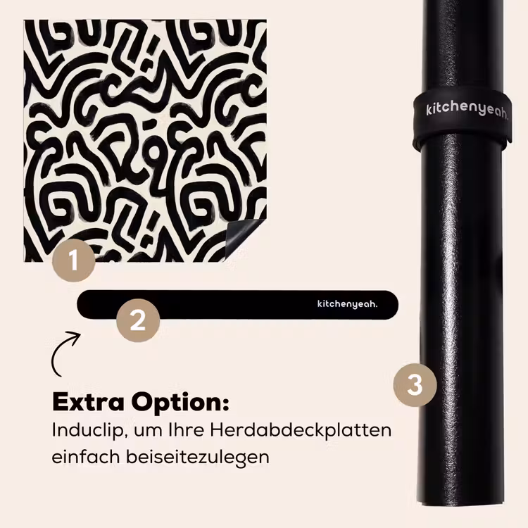 Herdabdeckplatte - Modern - Abstrakt - Schwarz — 8