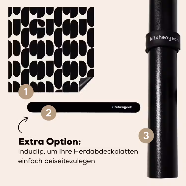 Herdabdeckplatte - Modern - Gemustert - Schwarz — 8