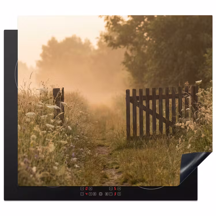 Herdabdeckplatte - Zaun - Natur - Nebel - Feld — 1