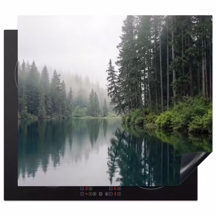 Herdabdeckplatte - Berge - See - Wald — 1
