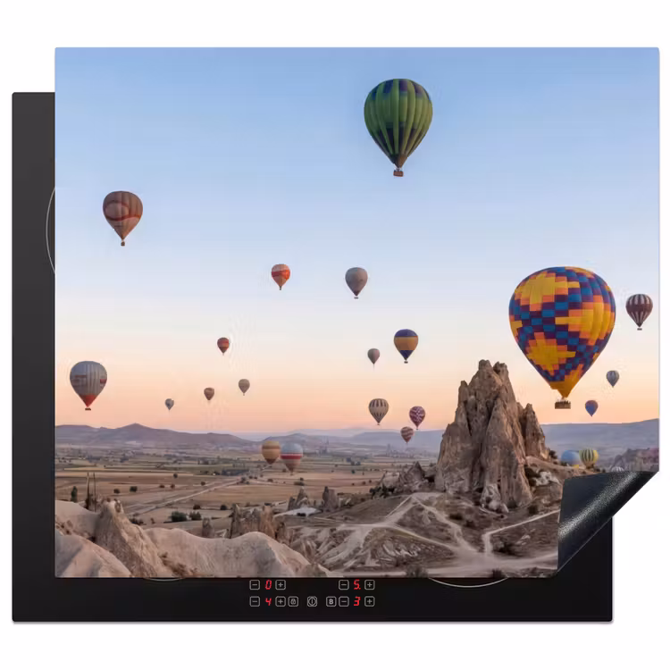 Herdabdeckplatte - Heißluftballons - Felsen - Sonnenaufgang — 1