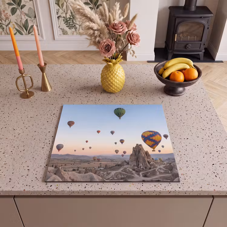 Herdabdeckplatte - Heißluftballons - Felsen - Sonnenaufgang — 3